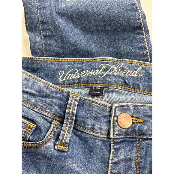 Universal Thread High Rise Skinny Jeans Size 2/26R Blue Denim Womens - Picture 3 of 4